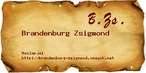 Brandenburg Zsigmond névjegykártya